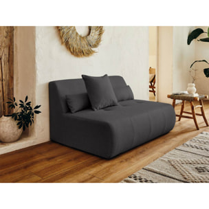 Onyx - canapé modulable d'angle réversible 4 places - en tissu - Gris foncé