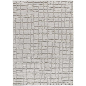 JUNO Alfombra geométrica con relieve gris, varias medidas disponibles.