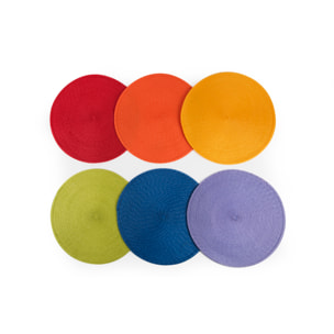 Set 6 tovagliette tonde Excelsa – Round, Polipropilene Multicolore