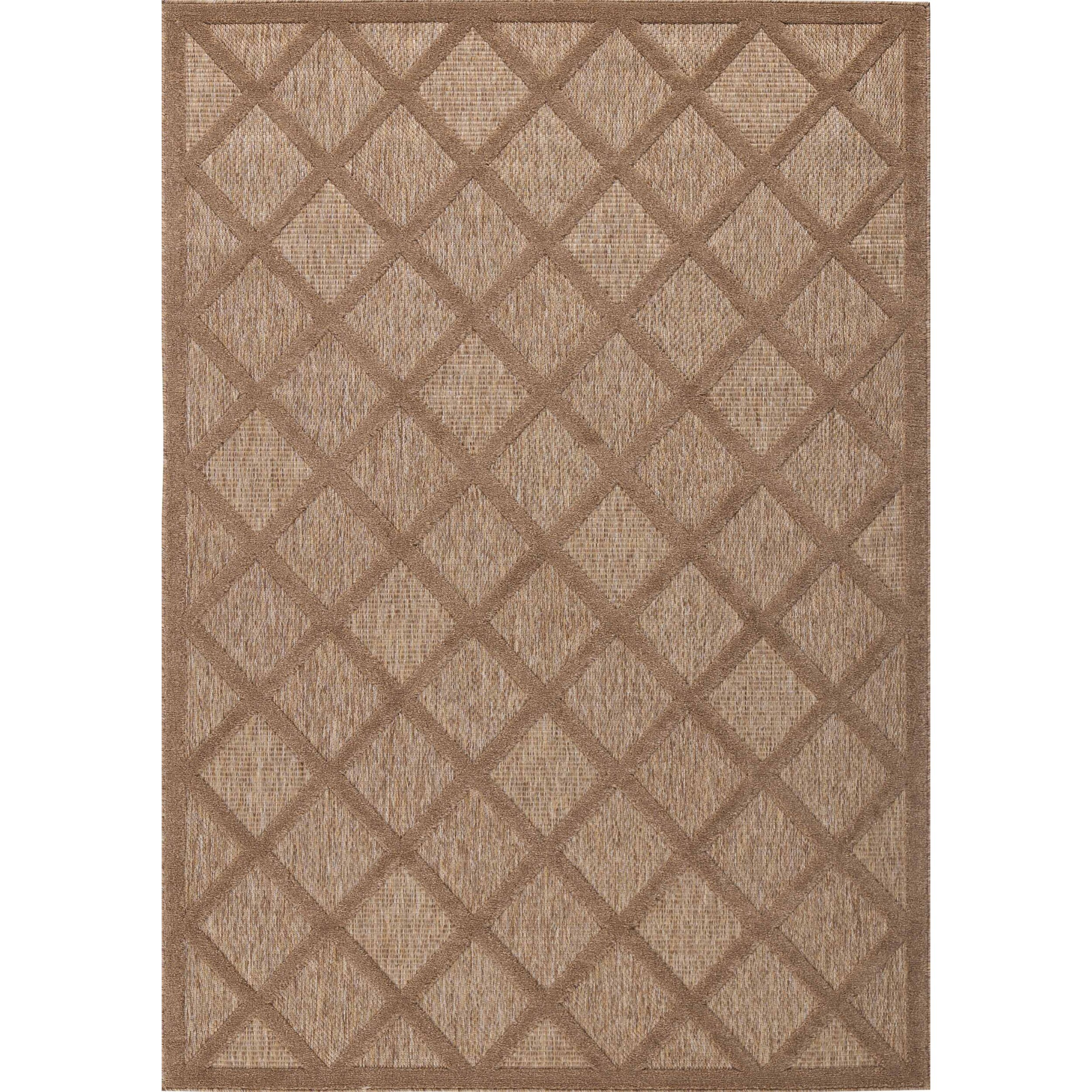 SANTORINI - Tapis d'intérieur/extérieur à motifs en relief berbère - Beige