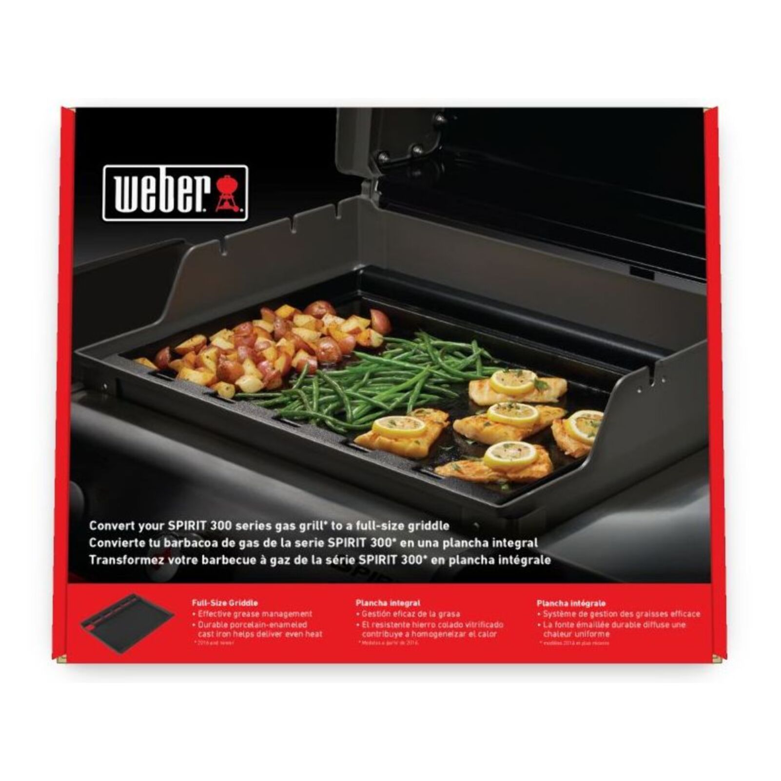 Plancha pour barbecue WEBER grand format pour spirit 3 bruleurs