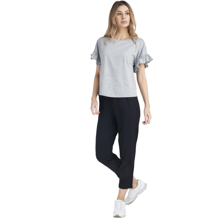T-shirt a maniche corte con balze da donna Sparkly