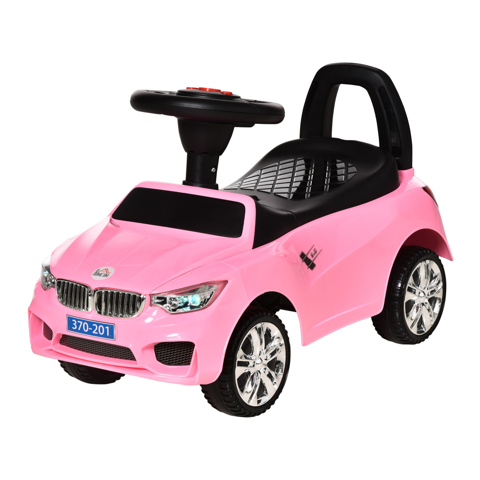 Coche Correpasillos para Niños 18-36 Meses con Faros Música 63,5x28x36 cm Rosa