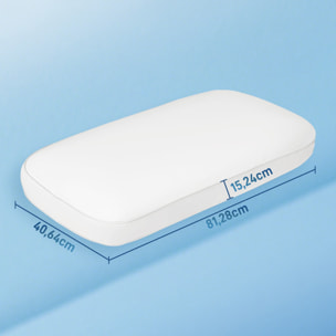 Almohada Viscoelástica 91x40 cm de Espuma Viscoelástica, Almohada Refrescante con Diseño Ergonómico, Funda Extraíble y Lavable, para Soporte de Cuello, Dormir de Lado y Boca Arriba