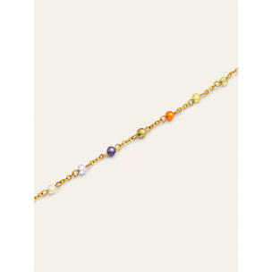 Pulsera Crystals Colors Atardecer Acero Baño Oro