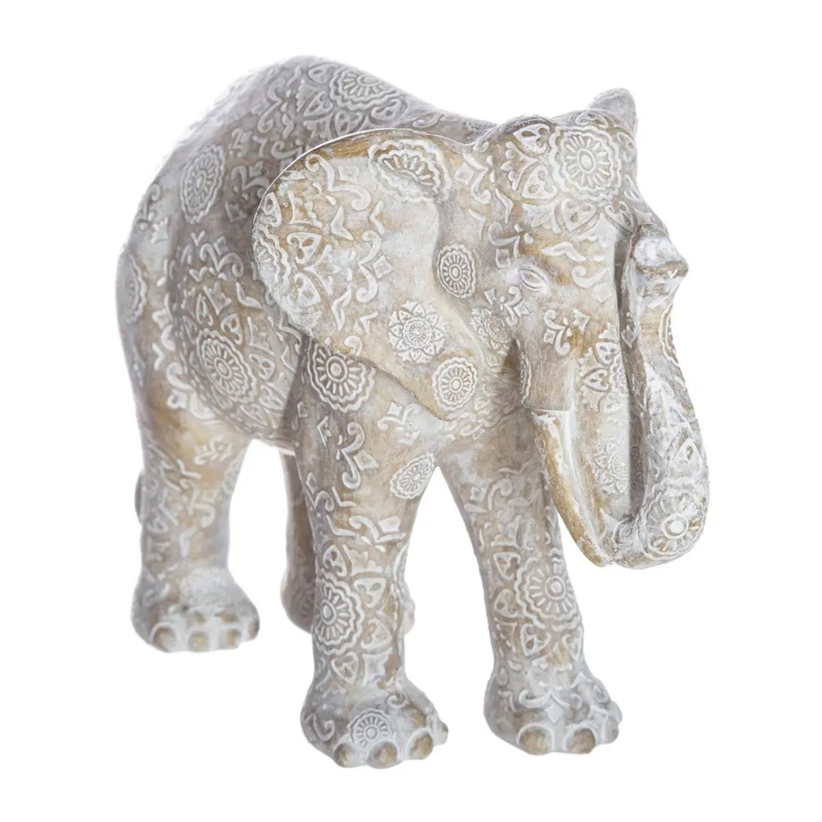 Eléphant Enzo H.15cm résine blanc