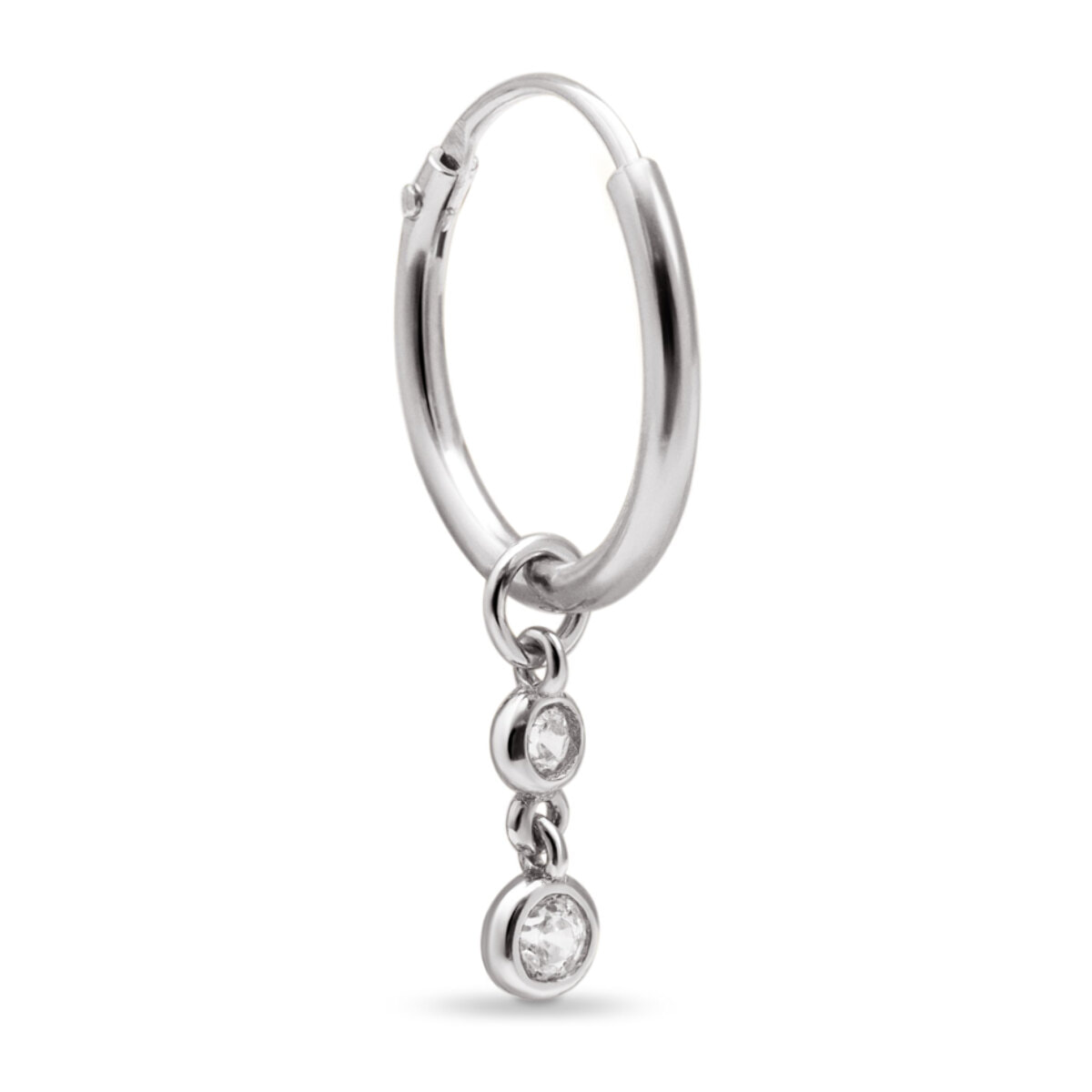Pendiente Suelto Aro Doble Spark Plata