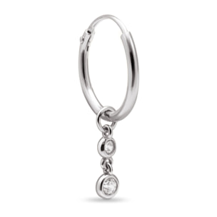 Pendiente Suelto Aro Doble Spark Plata