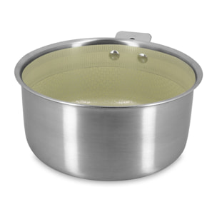 Casserole 18cm en acier inoxydable vert AGLAE