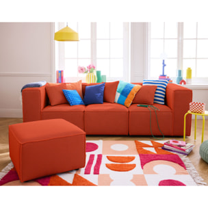 Arty - pouf d'appoint - en tissu mailles 3D - Orange