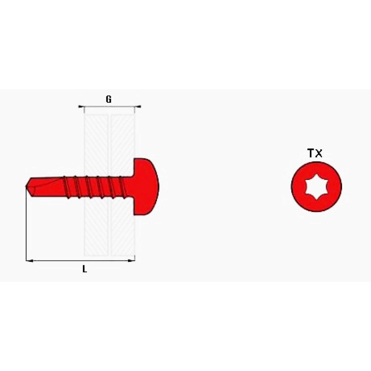 Vis autoperceuses AC TCX 4.8x45 SCELLIT - Boite de 250 - TCX48045