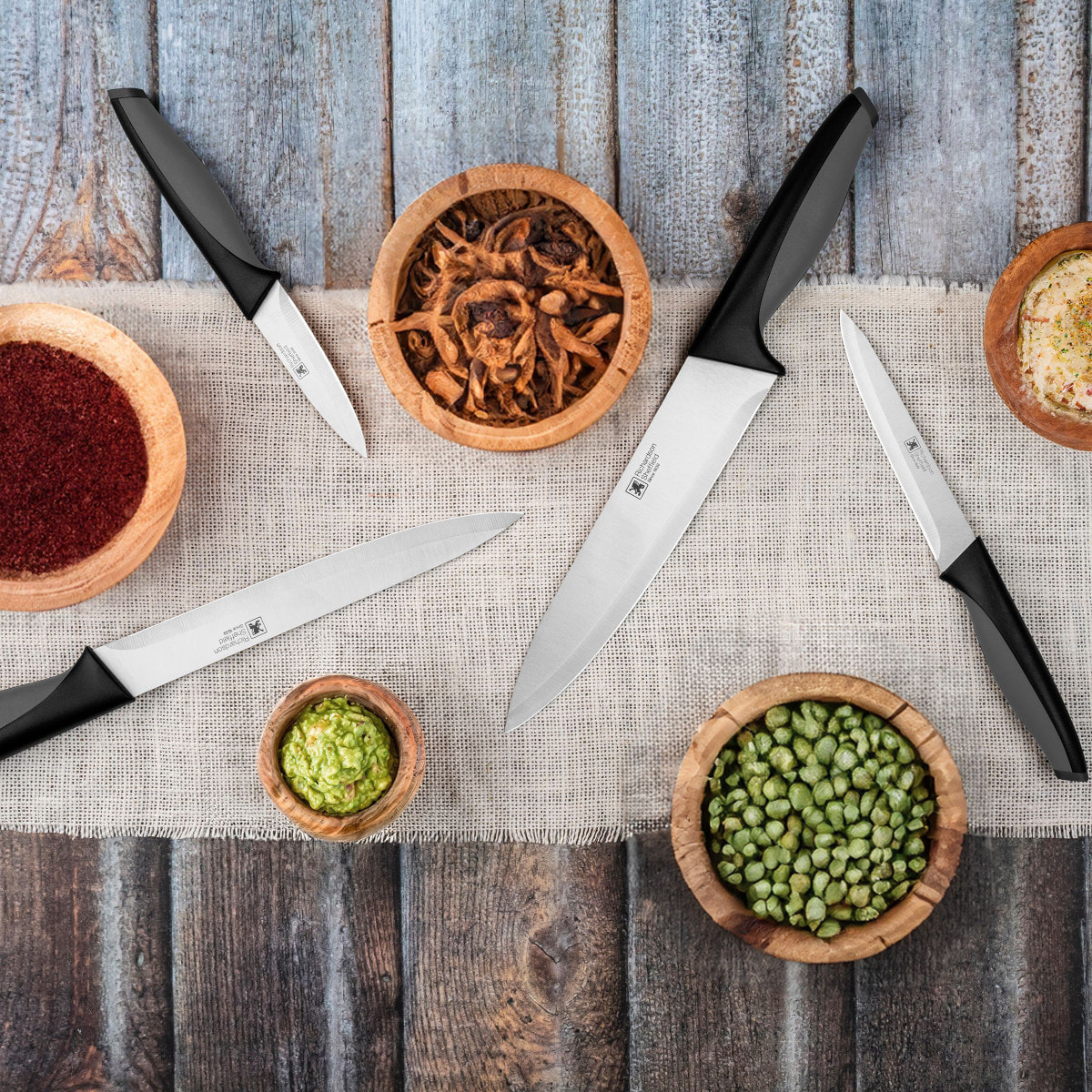 Ventaja negro y gris - Juego de 5 cuchillos