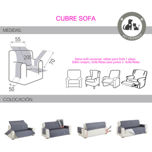 Cubre sillón Relax DRY reversible, acolchado y antimanchas