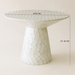 Table basse en coquille de capiz verte  ZINA