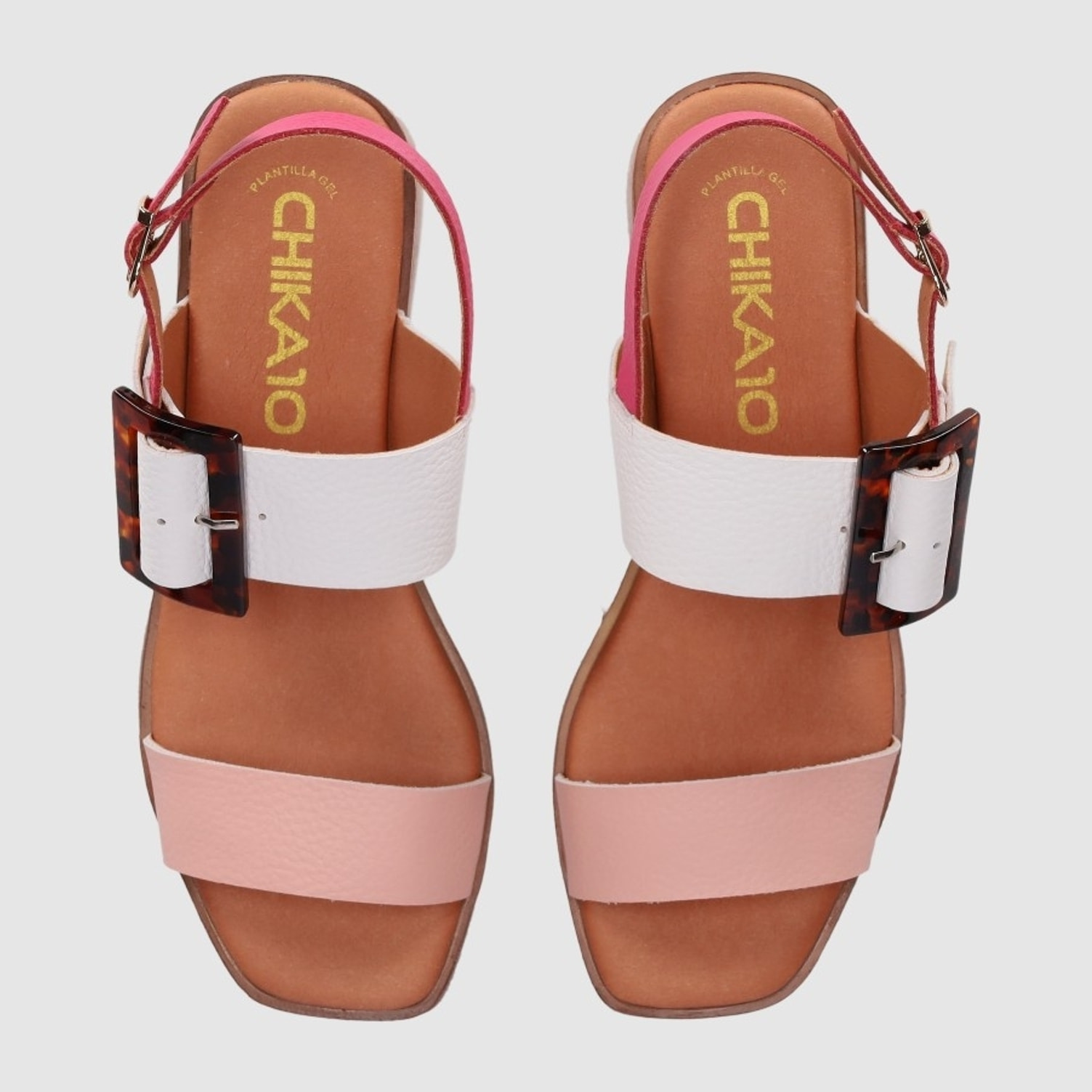 Sandalias de Piel - Rosa - Tacón: 4 cm