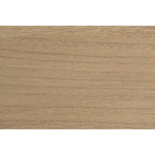 MARGAUX - Console bois naturel 2 tiroirs pieds épingles métal noir