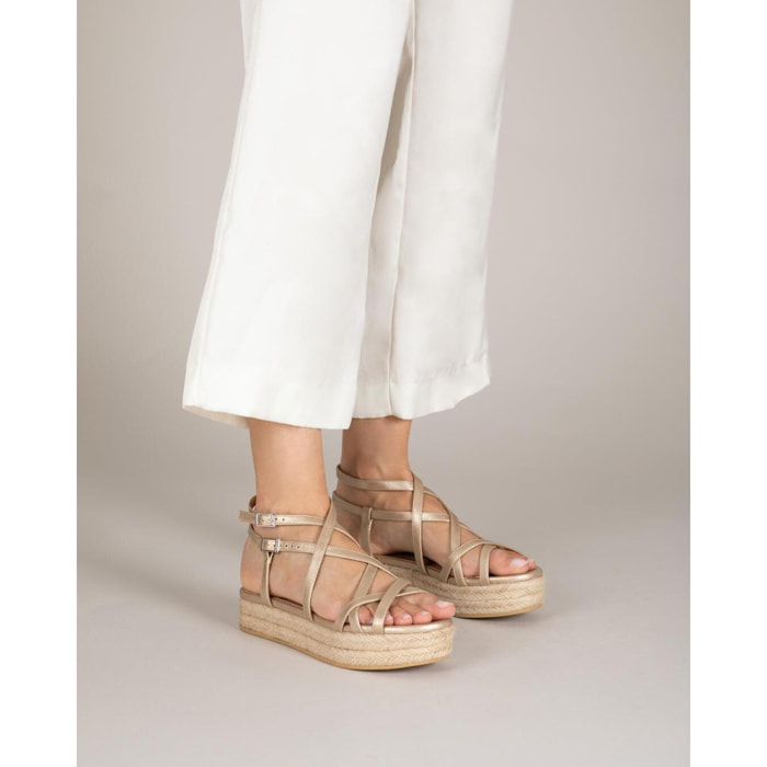Sandalias de plataforma Formentor Dorado 4.5 cm