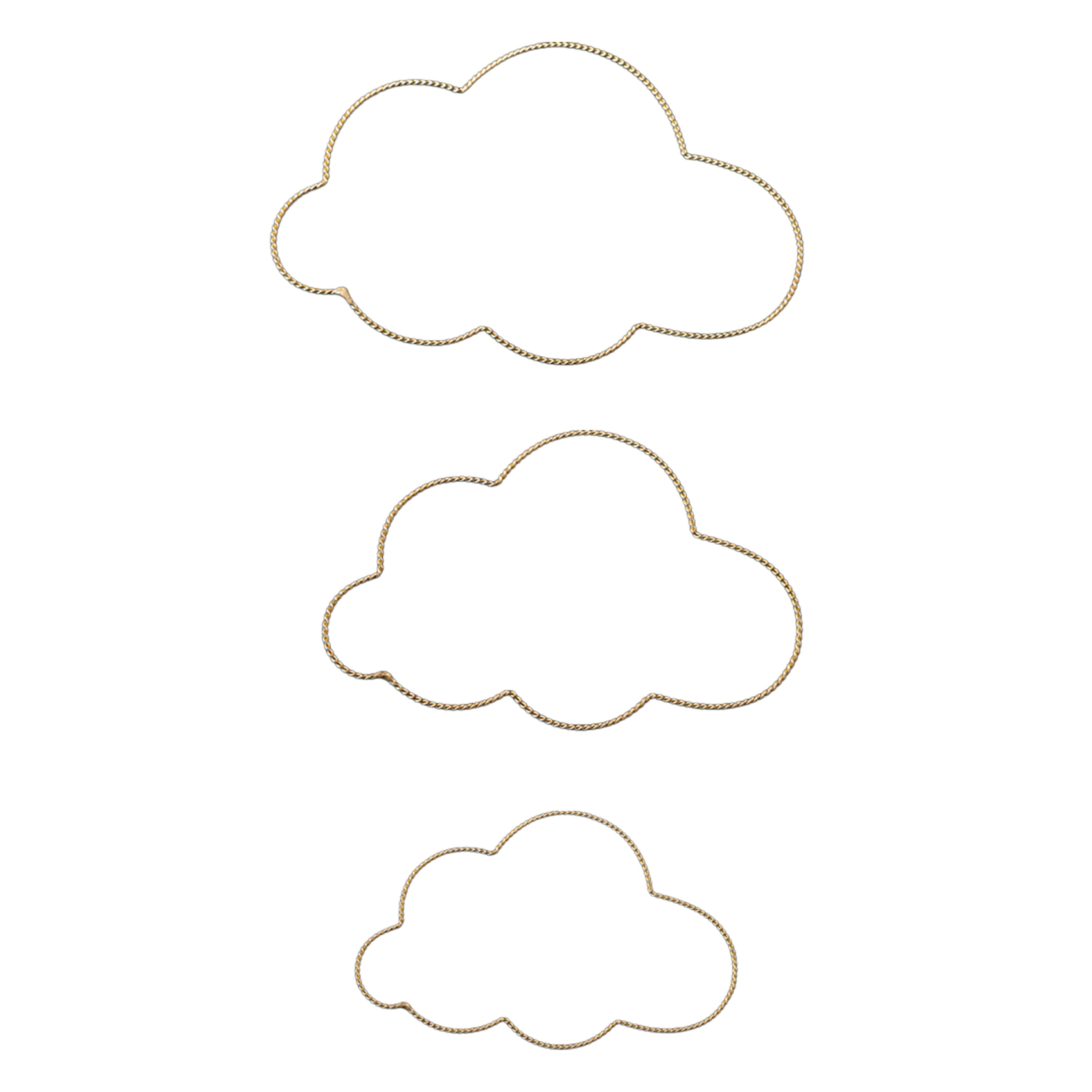 Déco murale nuage fil laiton torsadé - Doré Vieilli