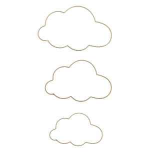 Déco murale nuage fil laiton torsadé - Doré Vieilli