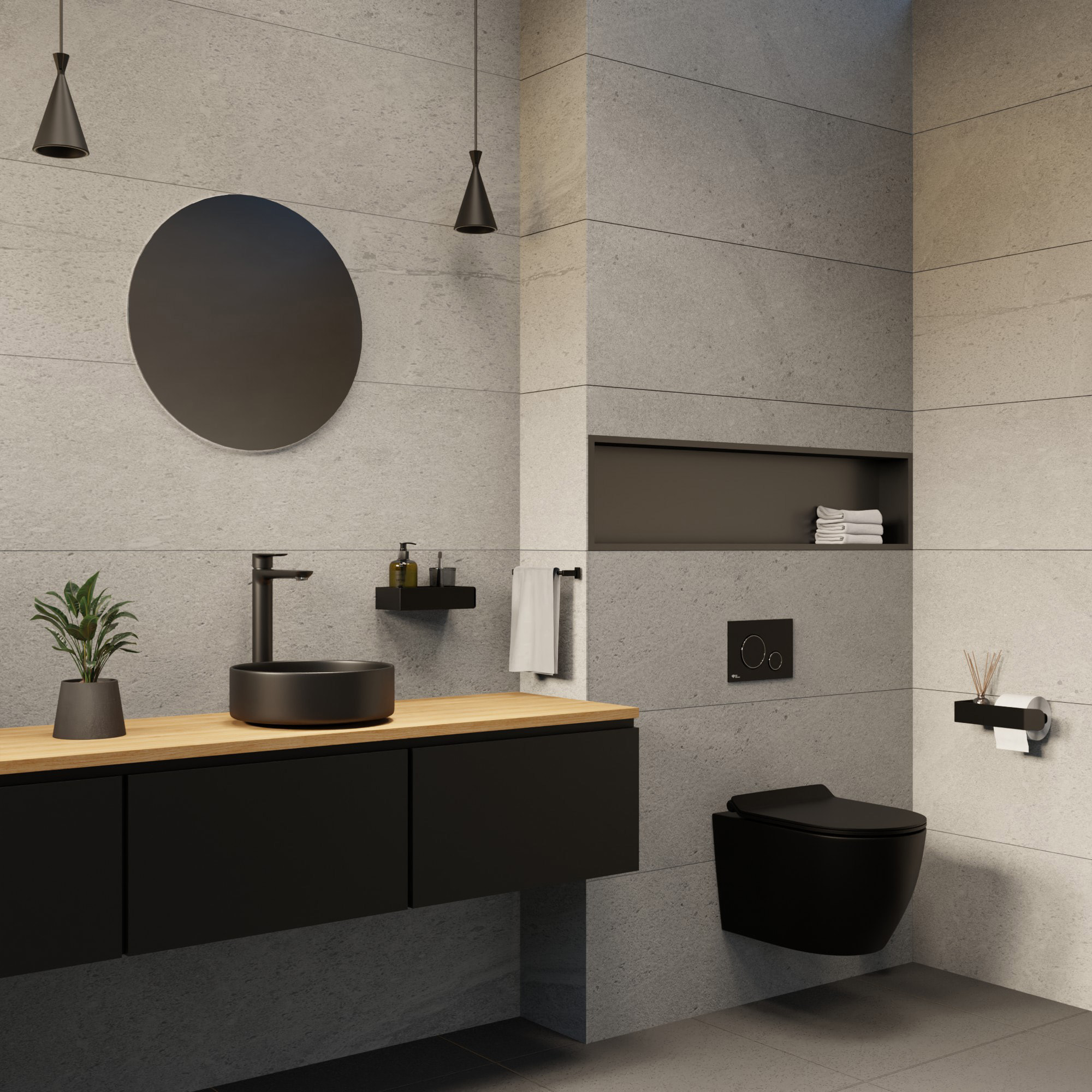 PixL 36 x 12,5 cm vasque à poser Infinitio, sans trop-plein, noir (CEPX3636BKM)