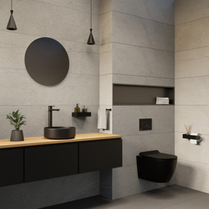 PixL 36 x 12,5 cm vasque à poser Infinitio, sans trop-plein, noir (CEPX3636BKM)