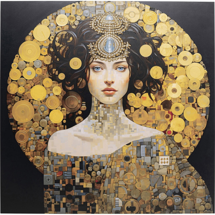 Tableau en verre femme Art Nouveau 80x80cm Kare Design