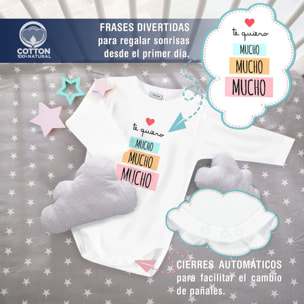 Body bebé manga larga personalizado frases