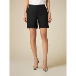 Oltre - Shorts de lino - Negro