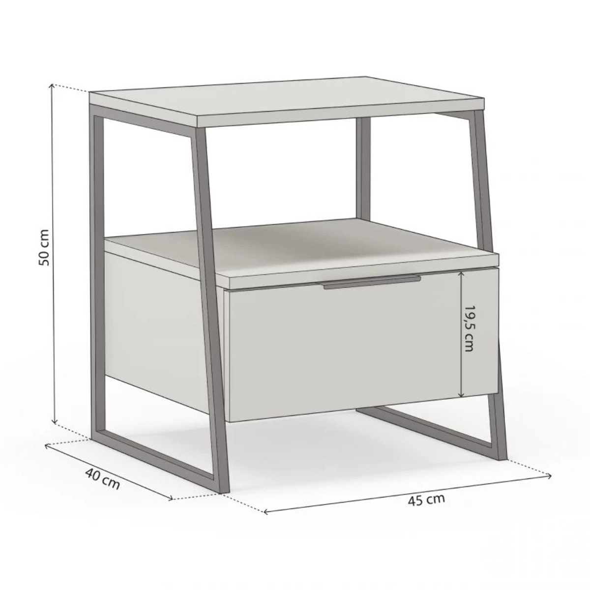 Mesita de noche Oksa Verde - Negro