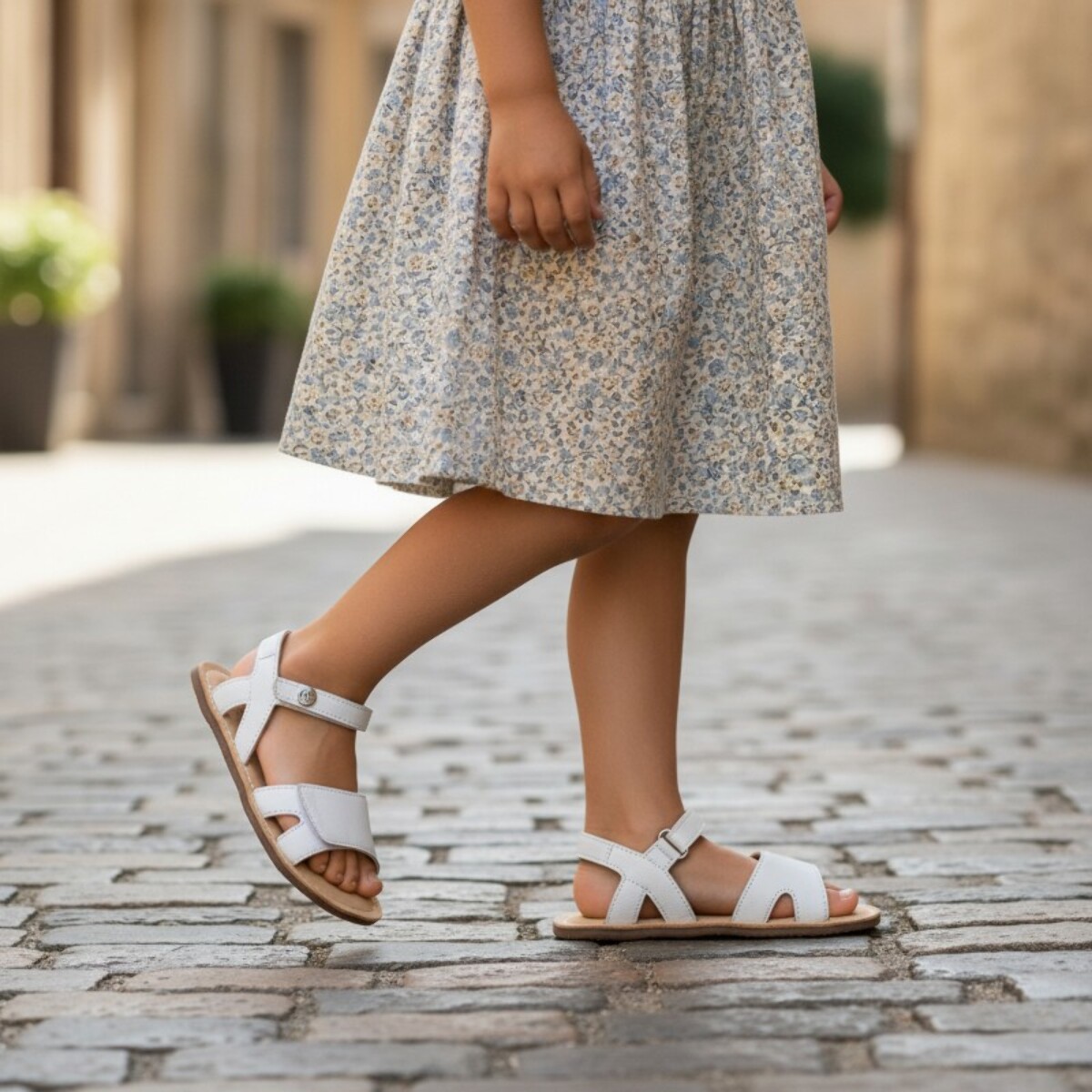 SANDALIA BAREFOOT PIEL CHETTO ESTILO CLÁSICO BLANCO
