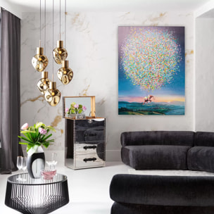 Peinture Touched éléphant fleurs nuit 120x160cm Kare Design
