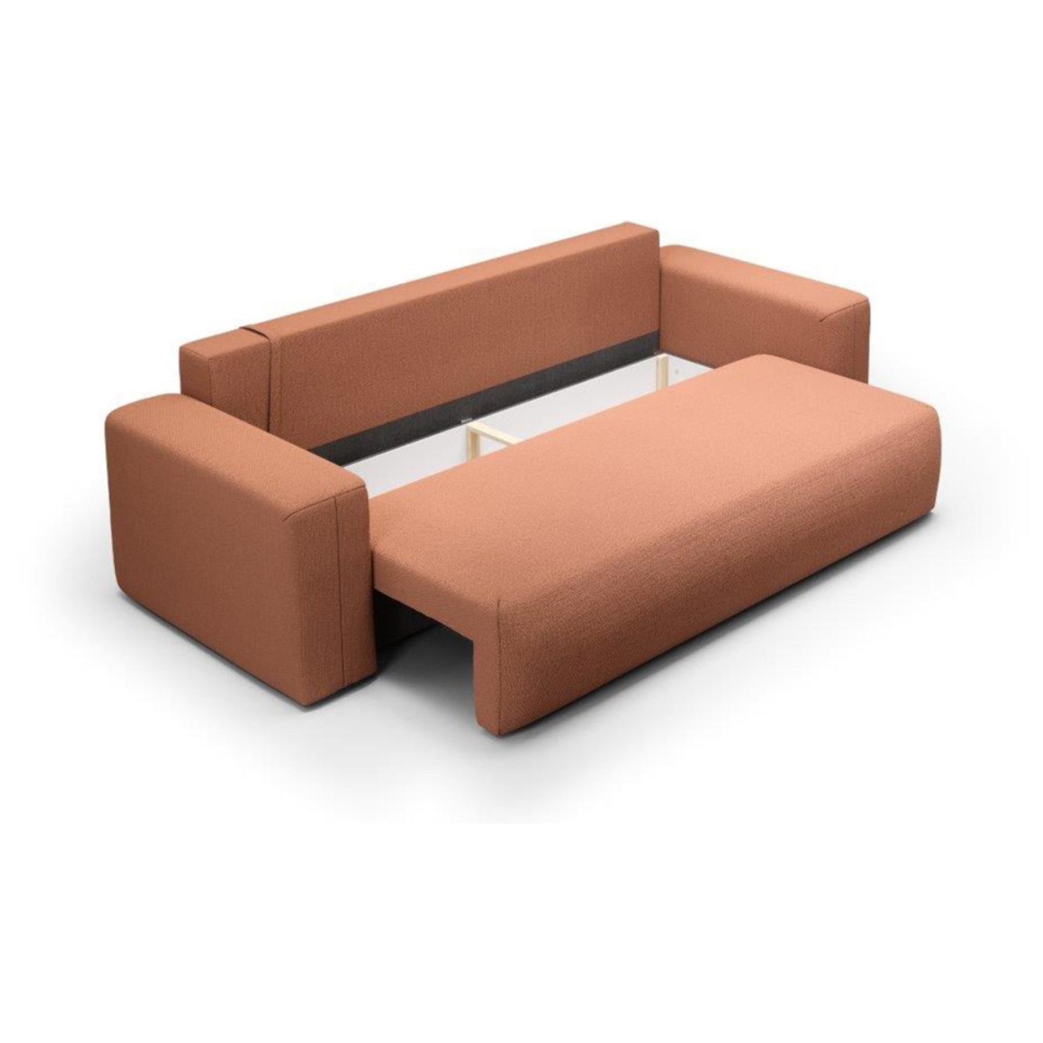 NALA - Canapé droit convertible droit 3 places en tissu terra