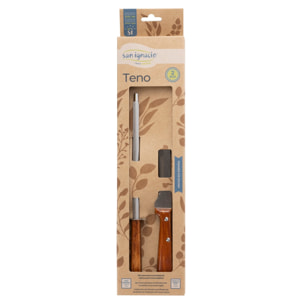 Set cuchillo jamonero + chaira hierro + madera prensada con mango san ignacio