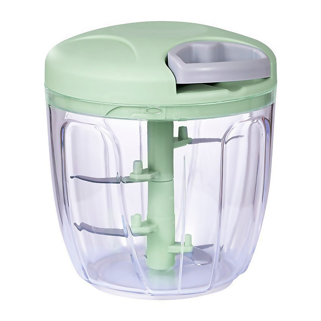 Picadora multiusos con cuchillas de acero inoxidable, corte multidireccional y 900ml de capacidad.