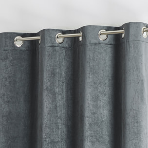 Rideau en velours feutré uni - Gris anthracite