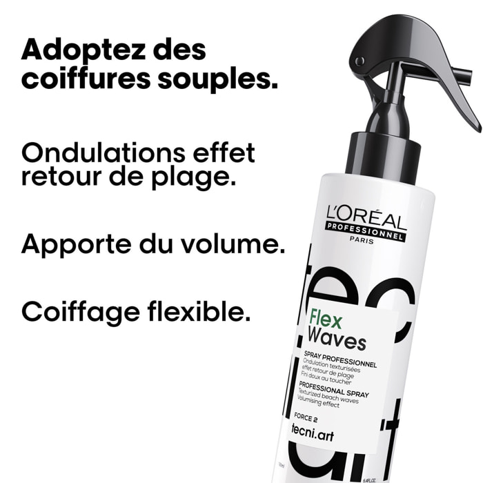 Tecni.art - Flex Waves Spray Ondulations Texturisées Effet Retour de Plage 190 ml