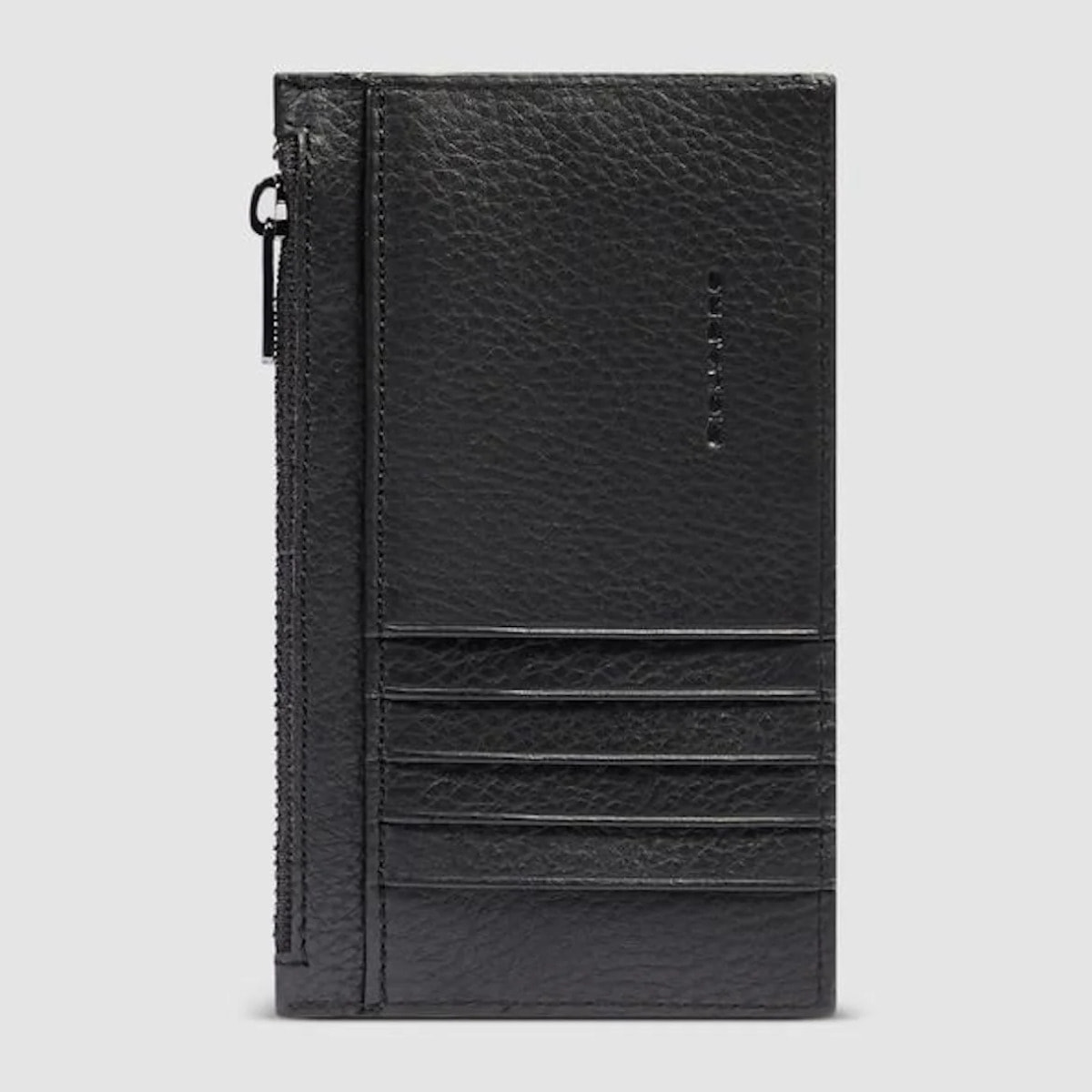 Piquadro Portacarte di credito verticale in pelle con portamonete laterale e protezione RFID