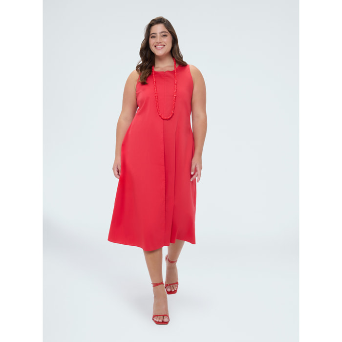 Fiorella Rubino - Vestito Free linea ad A in cotone - Rosso