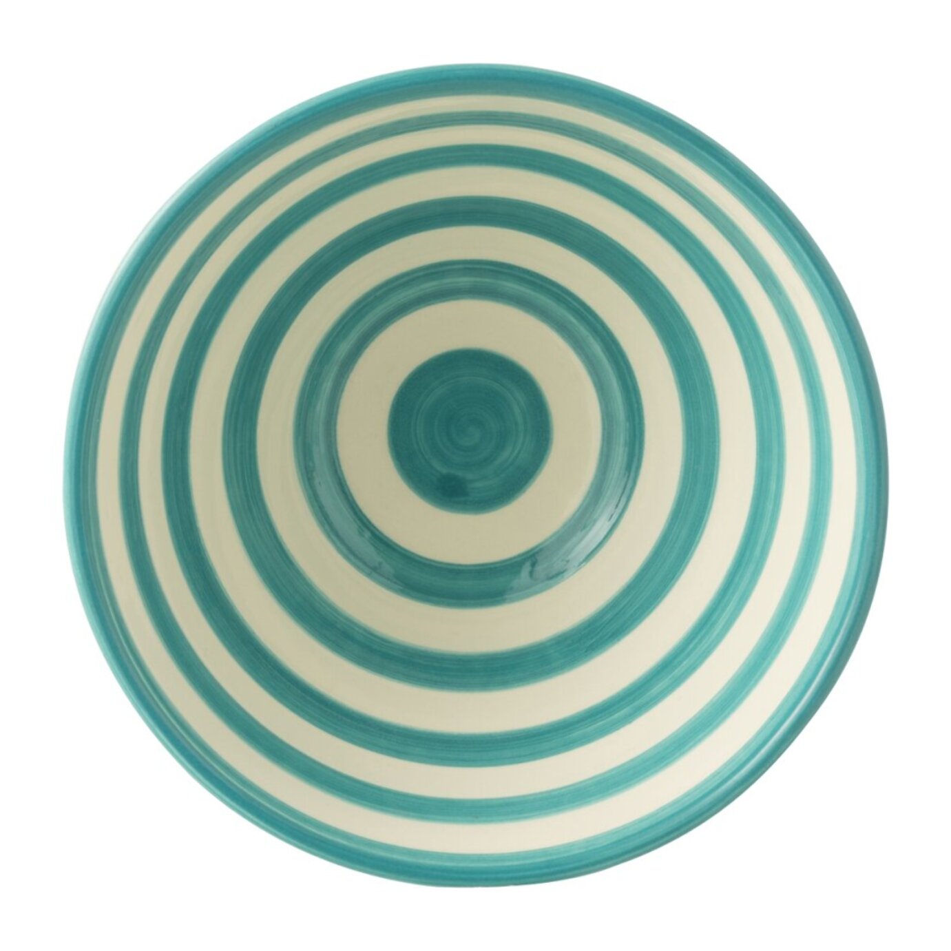 J-Line bol Granada Stripes High - céramique - blanc/aqua - medium - Ø 22 cm
