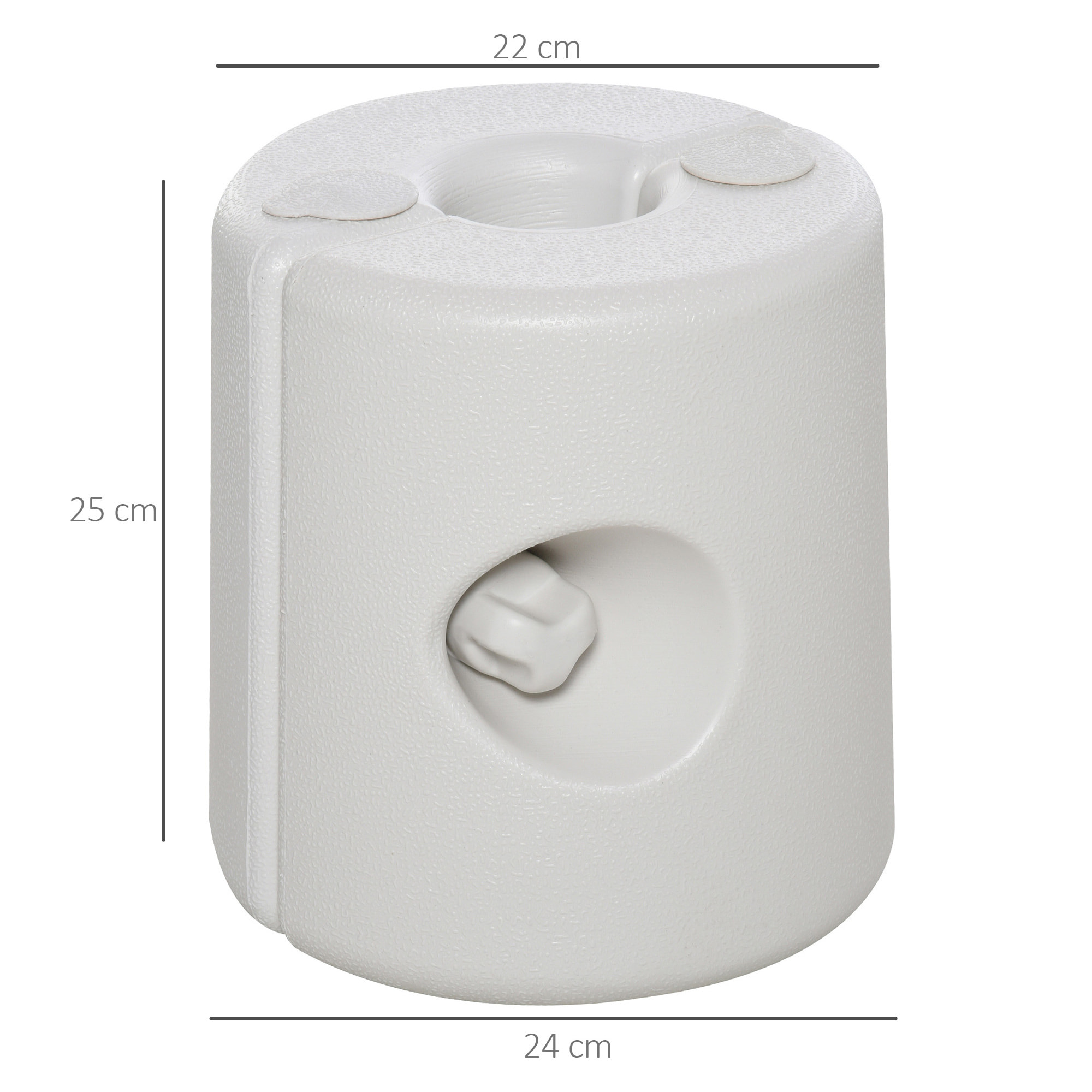 Pack de 4 Pesos para Carpas Plegables Soportes Rellenables con 9 kg de Agua Pesos para Cenador con Perillas de Fijación Ø22/24x25 cm Blanco