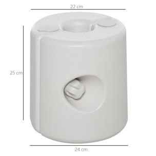 Pack de 4 Pesos para Carpas Plegables Soportes Rellenables con 9 kg de Agua Pesos para Cenador con Perillas de Fijación Ø22/24x25 cm Blanco