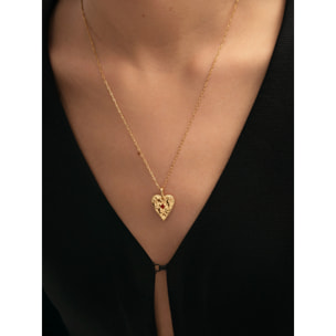 Charm Raw Heart Baño Oro