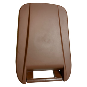 Contenedor - cubo de basura wellhome reciclo 110 litros,color marrón cerrado con tapa, ideal para reciclaje de residuos orgánicos, con ruedas