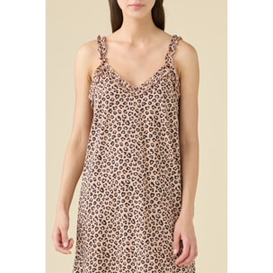 Camicia da notte donna estiva in cotone articolo animalier lover. Noidinotte