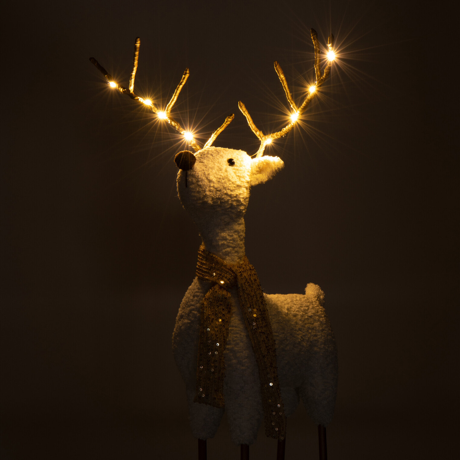 J-Line figurine Renne Foulard - polyester - blanc/or - large