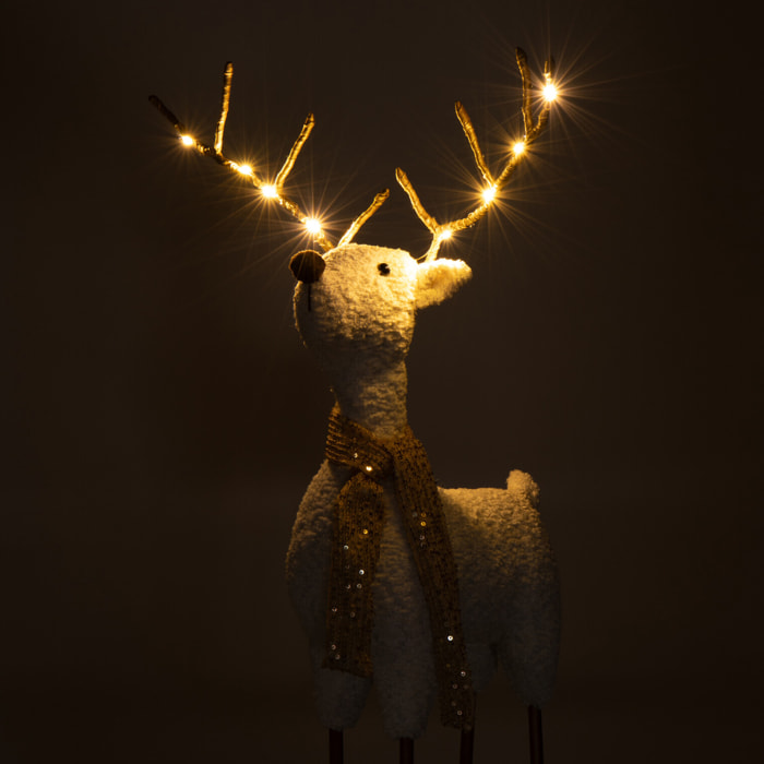 J-Line figurine Renne Foulard - polyester - blanc/or - large