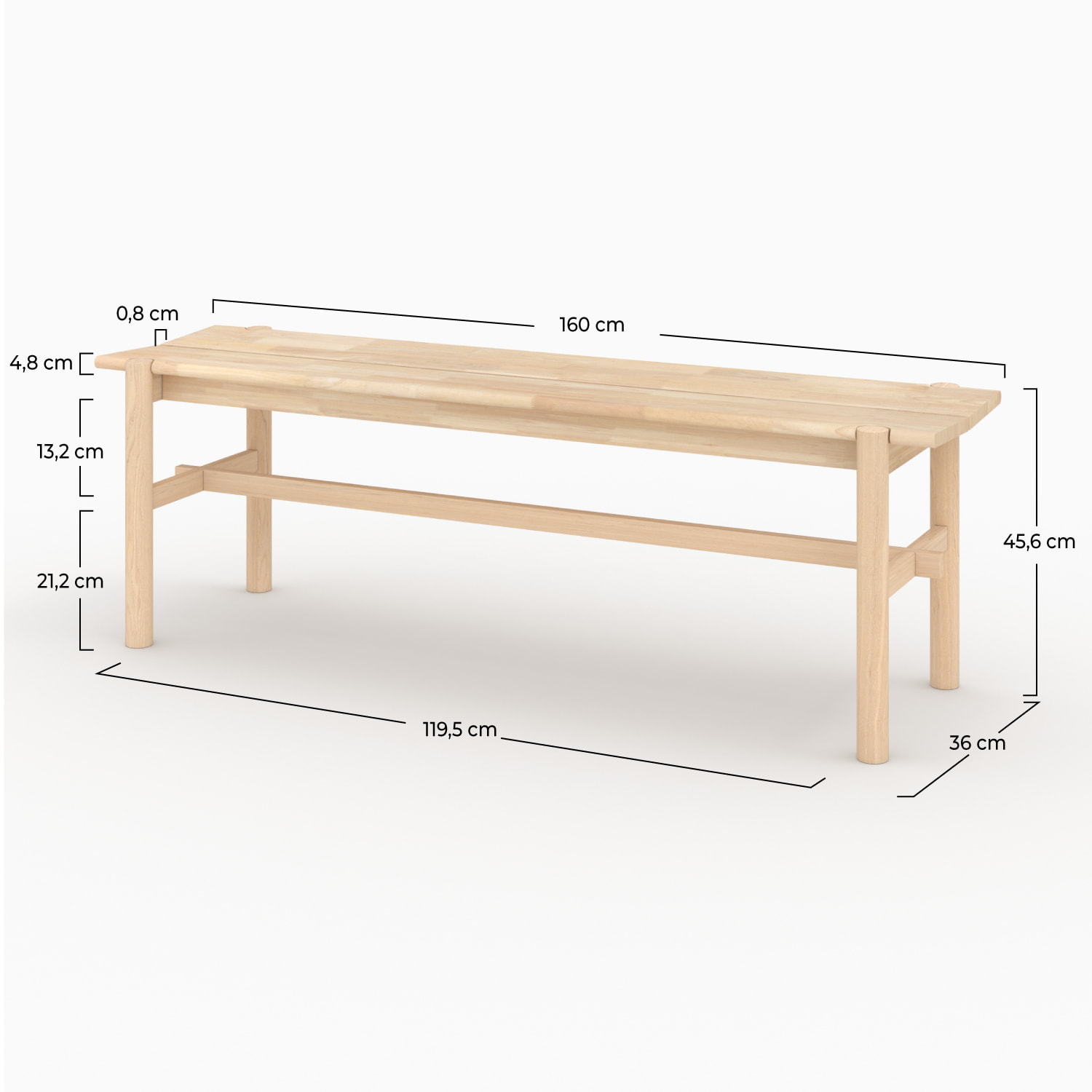 Banc 3 places en bois - Suzette - Suzette