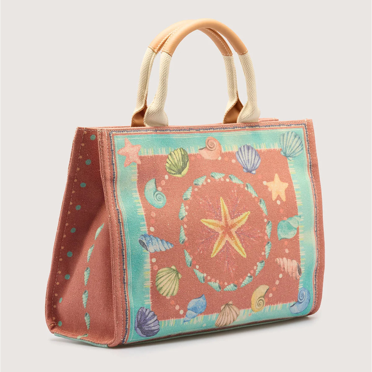 Bolso de Mano Azul y Salmón - Estrella Mar
