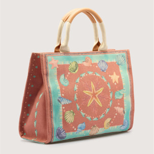 Bolso de Mano Azul y Salmón - Estrella Mar