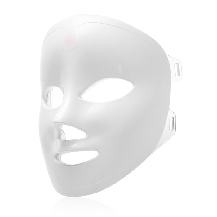 Maschera LED fotonica per la cura del viso a sette colori alimentata a batteria. Strumento di bellezza.